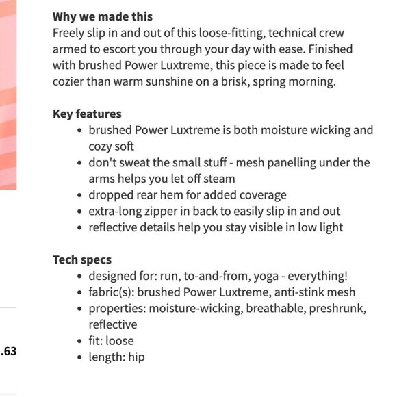 Lululemon Run: Warm Up Crew Ocean Stripe Bleached Coral / Pop Orange Size 4 - Picture 3 of 8